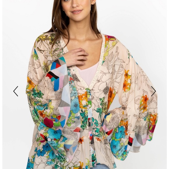 Johnny Was Tops - Johnny Was sequence Georgina kimono. S NWT